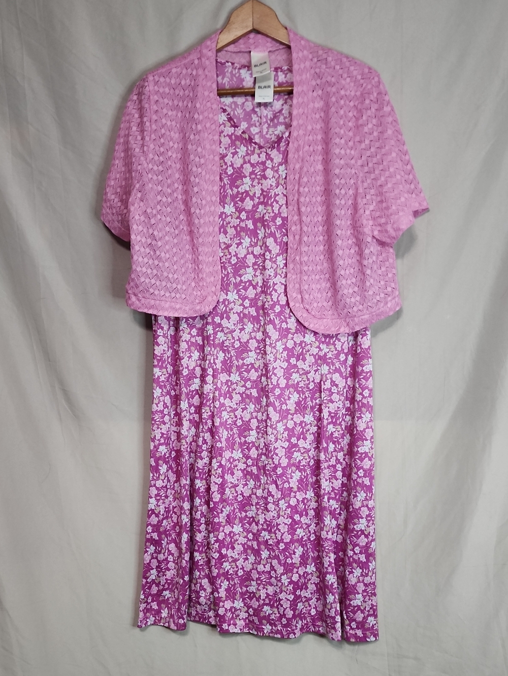Blair Pink Floral Dress with Light Pink Knit Bolero